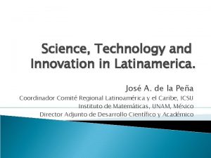Science Technology and Innovation in Latinamerica Jos A