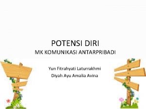 POTENSI DIRI MK KOMUNIKASI ANTARPRIBADI Yun Fitrahyati Laturrakhmi