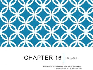 CHAPTER 16 Giving Birth ELSEVIER ITEMS AND DERIVED