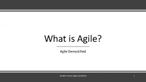 What is Agile Agile Demystified Amadori Courses Agile