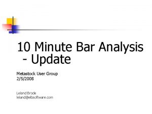 10 Minute Bar Analysis Update Metastock User Group