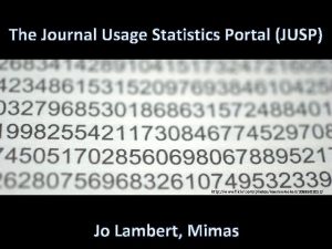 The Journal Usage Statistics Portal JUSP http www