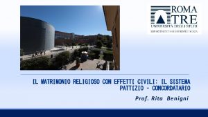 IL MATRIMONIO RELIGIOSO CON EFFETTI CIVILI IL SISTEMA