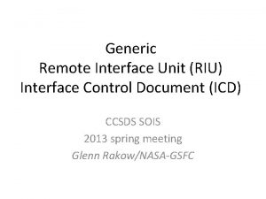 Generic Remote Interface Unit RIU Interface Control Document