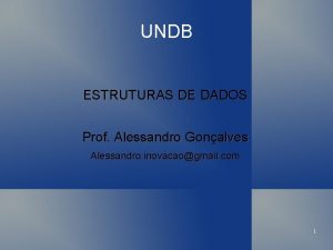 UNDB ESTRUTURAS DE DADOS Prof Alessandro Gonalves Alessandro