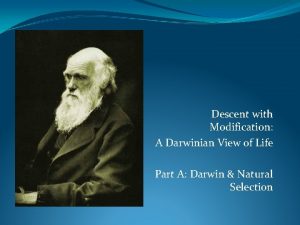 Descent with Modification A Darwinian View of Life