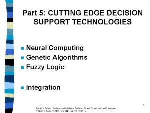 Part 5 CUTTING EDGE DECISION SUPPORT TECHNOLOGIES n