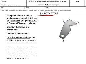 Classe Cours et exercices interactifs avec EC LIGNE