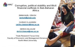 Corruption political stability and illicit financial outflows in