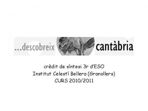 crdit de sntesi 3 r dESO Institut Celest