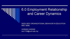 6 0 Employment Relationship and Career Dynamics SGDU