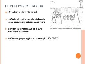HON PHYSICS DAY 34 Oh what a day
