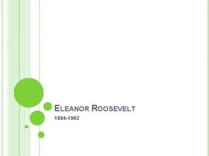 ELEANOR ROOSEVELT 1884 1962 STANDARDS AND STRANDS Georgia