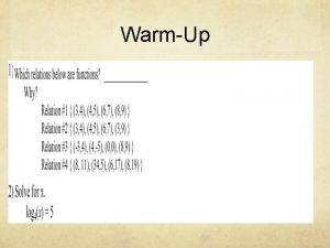 WarmUp Domain Range Interval Notation VerticalLine Test A