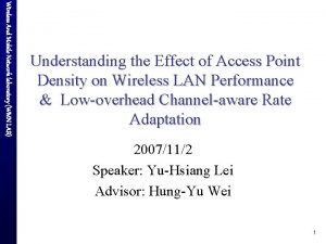 Wireless And Mobile Network laboratory WMN LAB Understanding