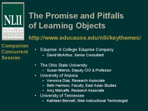 The Promise and Pitfalls of Learning Objects http