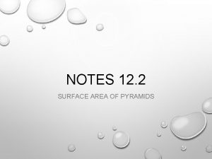 NOTES 12 2 SURFACE AREA OF PYRAMIDS Pyramids