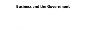 Business and the Government Process Oriented Guided Inquiry