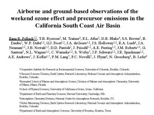 Airborne and groundbased observations of the weekend ozone