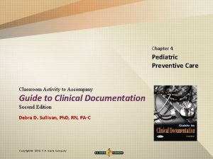 Chapter 4 Pediatric Preventive Care Classroom Activity to