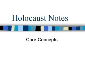 Holocaust Notes Core Concepts Historical Core Concepts 1