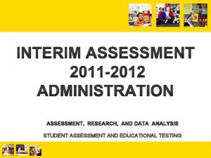 STUDENT ASSESSMENT AND EDUCATIONAL TESTING Purpose Monitor student