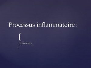 Processus inflammatoire DR NAMANE I PLAN I Gnralits