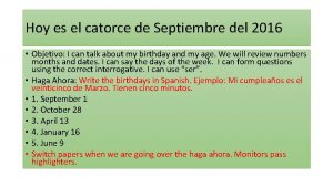 Hoy es el catorce de Septiembre del 2016