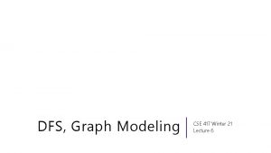 DFS Graph Modeling CSE 417 Winter 21 Lecture