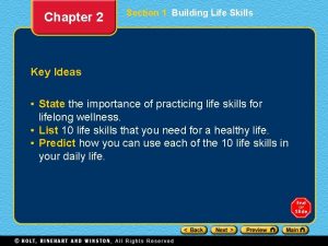Chapter 2 Section 1 Building Life Skills Key