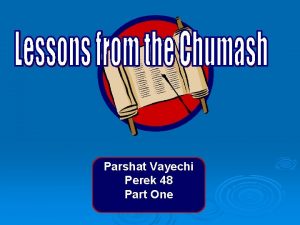 Parshat Vayechi Perek 48 Part One Yosef visits