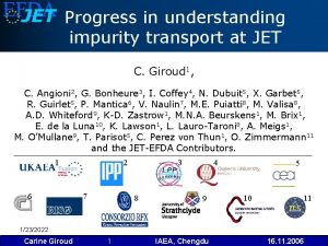 Progress in understanding impurity transport at JET C