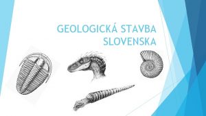 GEOLOGICK STAVBA SLOVENSKA Geologick stavba Slovenska Geologick jednotky