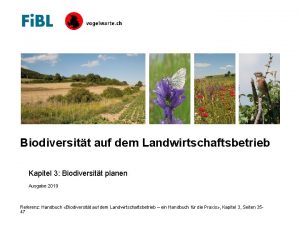 Biodiversitt auf dem Landwirtschaftsbetrieb Kapitel 3 Biodiversitt planen