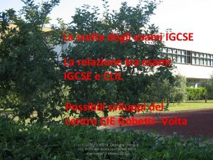 La scelta degli esami IGCSE La relazione tra
