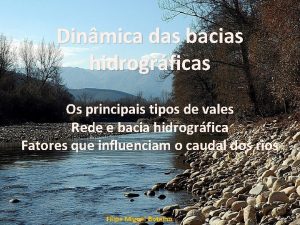 Dinmica das bacias hidrogrficas Os principais tipos de