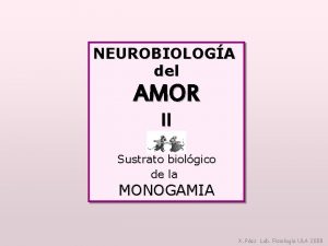 NEUROBIOLOGA del AMOR II Sustrato biolgico de la