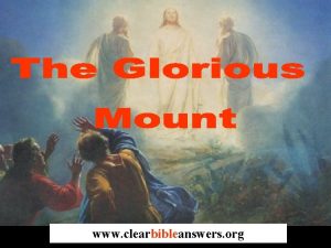 www clearbibleanswers org Christ made a very unusual