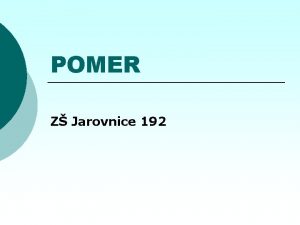 POMER Z Jarovnice 192 Pri poznvan krs Slovenska