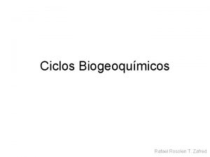 Ciclos Biogeoqumicos Rafael Rosolen T Zafred Introduo Definio
