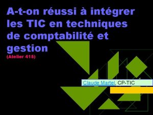 Aton russi intgrer les TIC en techniques de