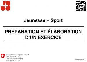 Jeunesse Sport PRPARATION ET LABORATION DUN EXERCICE Edition