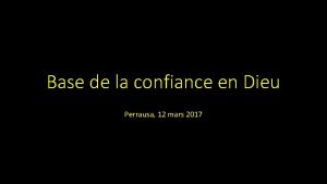 Base de la confiance en Dieu Perrausa 12