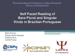 Third International Conference on Bare Nominals Theory and