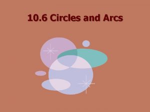 10 6 Circles and Arcs Circle n n