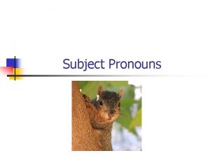 Subject Pronouns What are subject pronouns Singular Subject