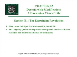 CHAPTER 22 Descent with Modification A Darwinian View