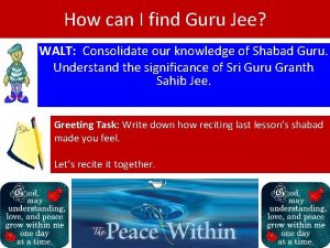 How can I find Guru Jee WALT Consolidate