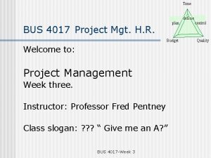 Time define plan BUS 4017 Project Mgt H