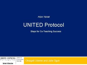 FIDA TEAM UNITED Protocol Steps for CoTeaching Success